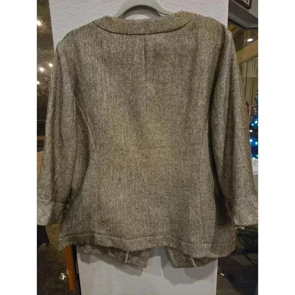 Coldwater Creek Women's Beaded Tweed Jacket Brown Size 18 Casual 3/4 Plus Boho - Picture 10 of 12